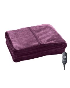 Sunbeam Microplush Heated Throw with Foot Pocket in Winter Bloom