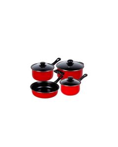 Gibson Home Chef Du Jour 7-Piece Cookware Set, True Red