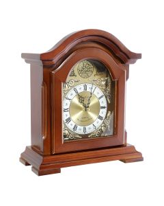Bedford Clock Collection Redwood Mantel Clock with Chimes