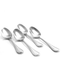 Gibson Home Graylyn 4 Piece Stainless Steel Beaded Edge Dinner Spoon Set