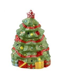 Gibson Home Mirthful Treats Hand Painted Stoneware Christmas Tree Cookie Jar