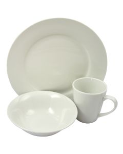 Gibson Home Noble Court Fine Ceramic 12 Piece Dinnerware Set in White