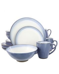 Gibson Elite Serene Fountain 16-Piece Dinnerware Set, Blue