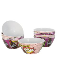 Coca-Cola Pop Art 6" Bowl Set, Set of 12