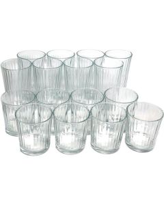 Gibson 16pc Home Moonstone Glass Double Old Fashion and Tumbler Set