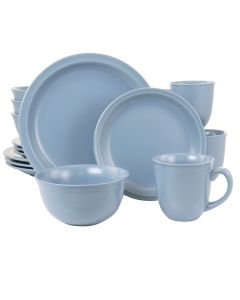 Gibson Home 16 Piece Siam Stoneware Dinnerware Set in Blue