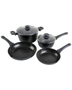 Gibson Elite Soho Lounge 6 Piece Nonstick Aluminum Cookware Set in Matte Black