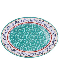 Gibson Home VIllage Vines 14 Inch Fine Ceramic Oval Platter in Multi