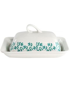 Gibson Home Village Vines 2 Piece Fine Ceramic Butter Dish in Multi
