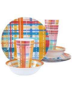 Laurie Gates California Designs Casablanca 12 Piece Melamine Dinnerware Set in Multi