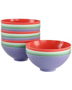 Gibson Home Zelly Melamine 7 in 16 Piece Bowl Set in Assorted Colors