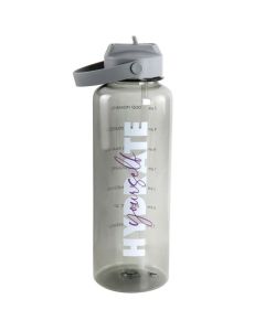 Gibson Home Brever 50oz Hydrate Yourself Hourly Motivation Water Bottle in Grey