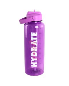 Gibson Home Brever 50oz Hydrate Yourself Hourly Motivation Water Bottle in Purple