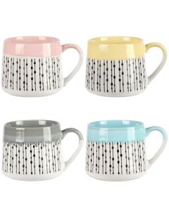 Gibson Home Palmridge 15oz 4 Piece Stoneware Coffee Mug Set in Assorted Colors