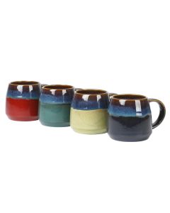 Gibson Home 4 Piece 14 Ounce Assorted Belly Shaped Mugs