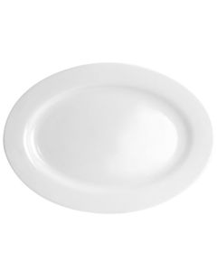 Gibson Elite Fine Ceramic 18 Inch Oval Serving Platter in White
