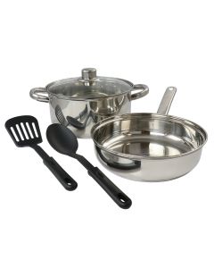 Gibson Home 5 Piece Mirror Polish Stainless Steel Cookware Set
