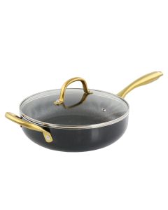 Gibson Home Ellsworth 3.5 Quart Aluminum Nonstick Saute Pan With Lid