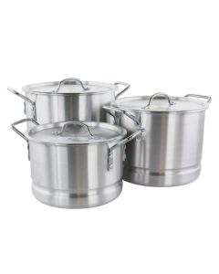 Gibson Home Breton 3 Piece Aluminum Stockpot With Steamer and Lid