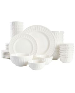 Gibson Home Gourmet Expressions Embossed Porcelain 40 Piece Dinnerware Set