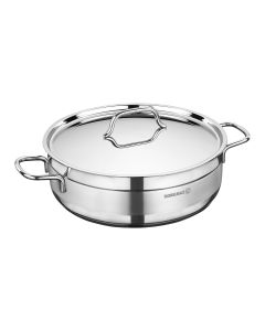 Korkmaz Alfa 2 Piece 7 Liter Stainless Steel Low Casserole Dish with Lid