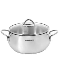 Korkmaz Tombik 7.1 Liter Stainless Steel Casserole in Polished Silver