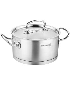Korkmaz Proline Professional Series 1.5 Liter Stainless Steel Low Casserole with Lid in Silver