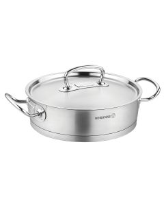 Korkmaz Proline Professional Series 5 Liter Stainless Steel Saute Pan with Lid in Silver