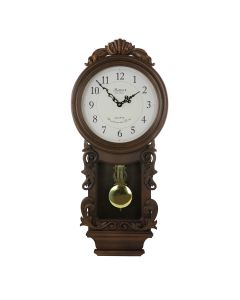 Bedford Clock Collection Chestnut Chiming Pendulum Wall Clock