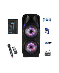 beFree Sound 2x10 Inch Woofer Portable Bluetooth Powered PA Speaker