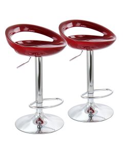 Elama 2 Piece Retro Adjustable Bar Stool in Cherry with Chrome Base