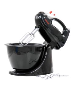 Better Chef 200 Watt Stand/Hand Mixer in Black with Mixing Bowl