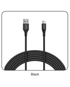 3 Ft. Fast Charge and Sync Round Micro USB Cable-BLACK